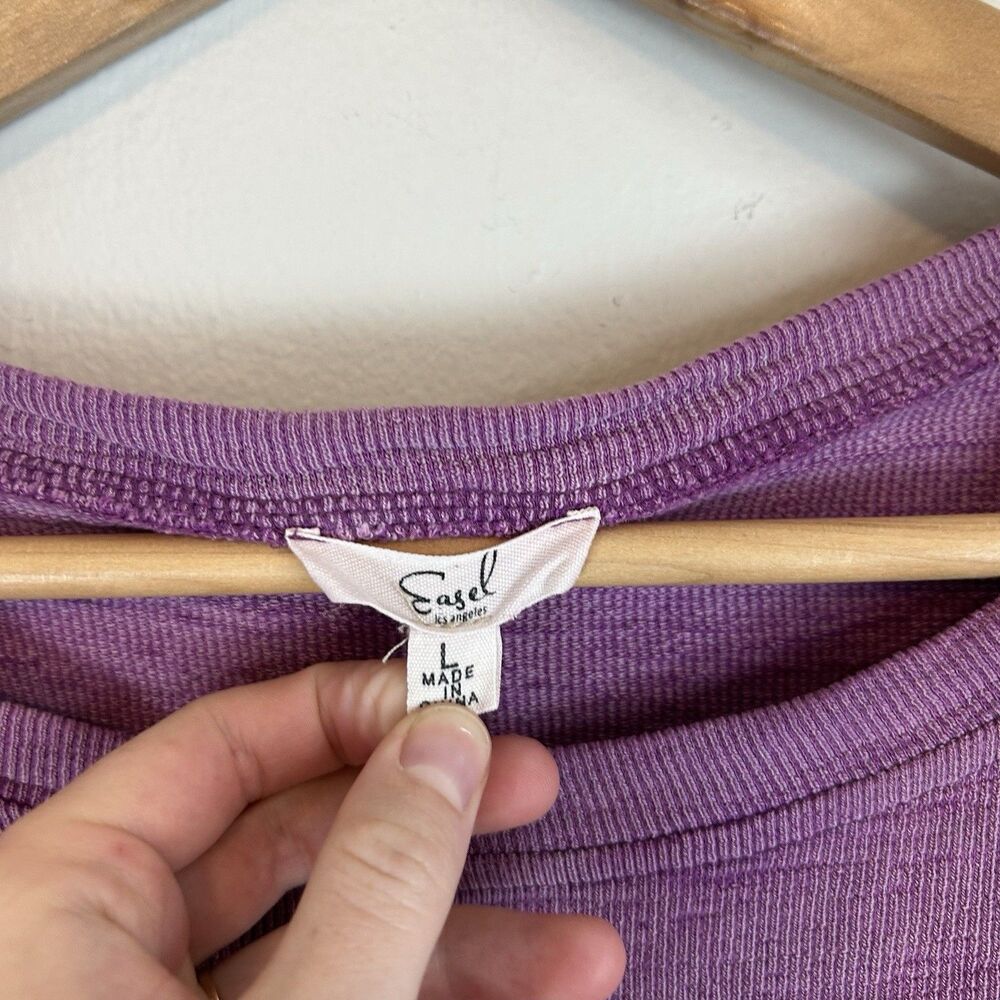 Easel Acid Wash Sweatshirt L Large Purple Pullover Oversized Loose - Picture 2 of 4